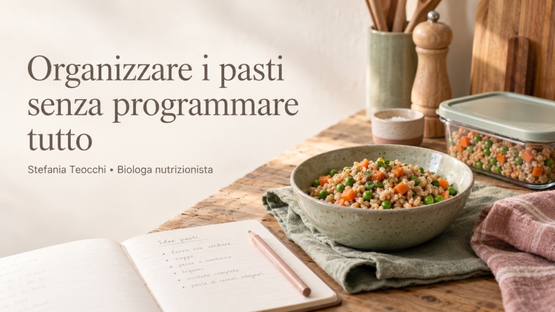 Organizzare i pasti senza programmare tutto: una settimana più semplice a tavola